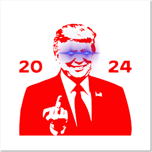 DARK TRUMP 2024 Dark Brandon Remix USA President (Red Finger) Posters and Art